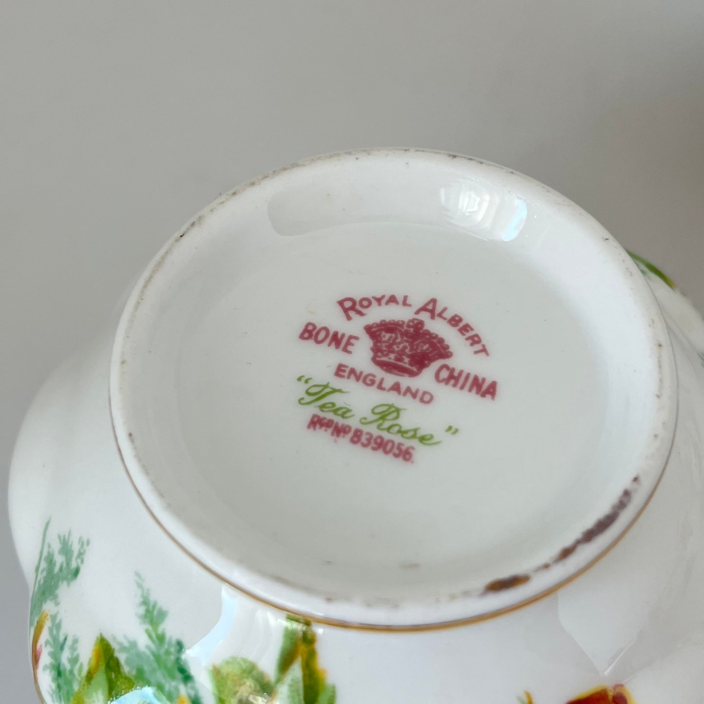 Porcelain - Royal Albert Tea Rose Creamer & Sugar Bowl Tray  Set 3 pcs