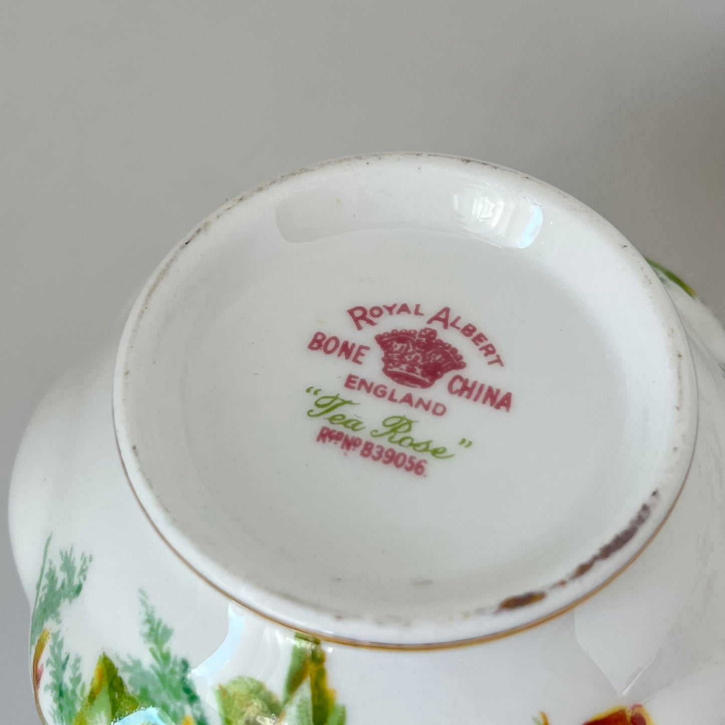 Porcelain - Royal Albert Tea Rose Creamer & Sugar Bowl Tray Set 3 pcs
