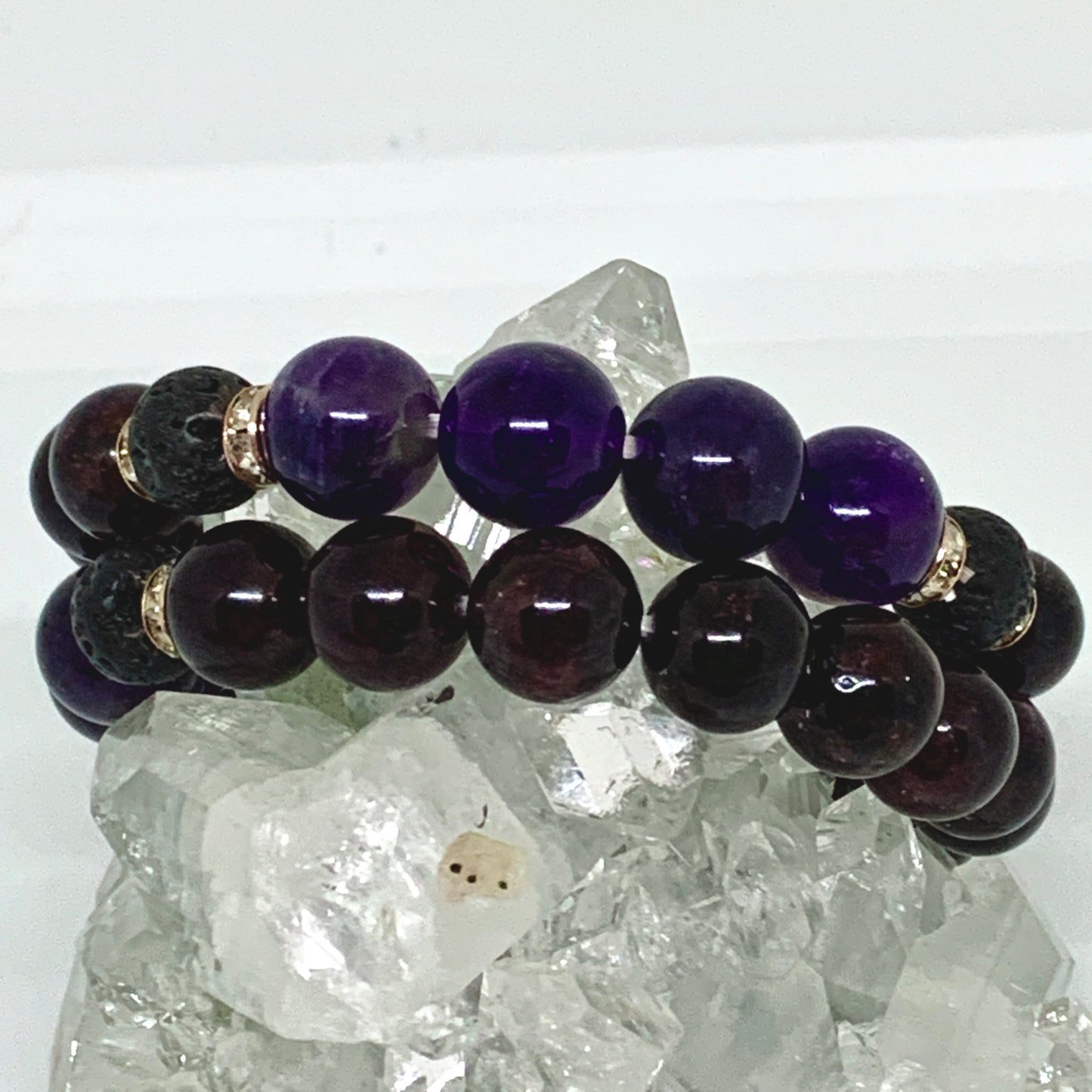 AuraFosa Higher Self Amethyst Garnet Aromatherapy Bracelet