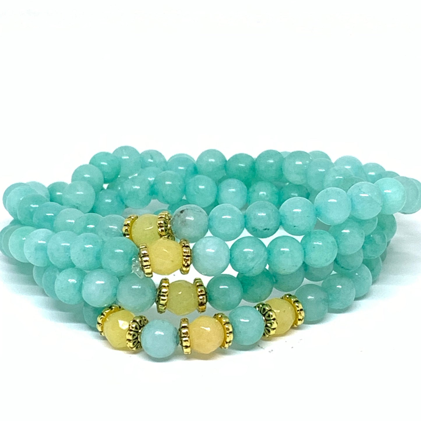 AuraFosa 108 Mala Beads - Aqua