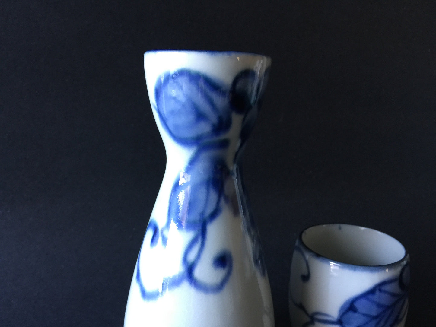 Japan Handpainted Blue & White Sake Set