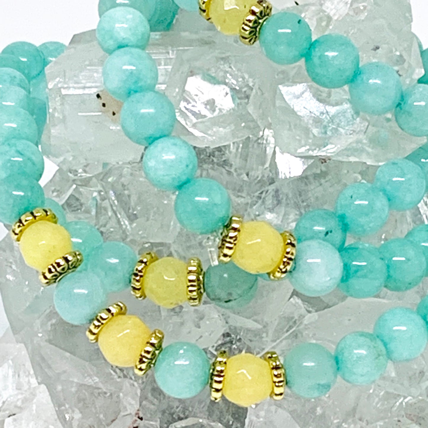 AuraFosa 108 Mala Beads - Aqua