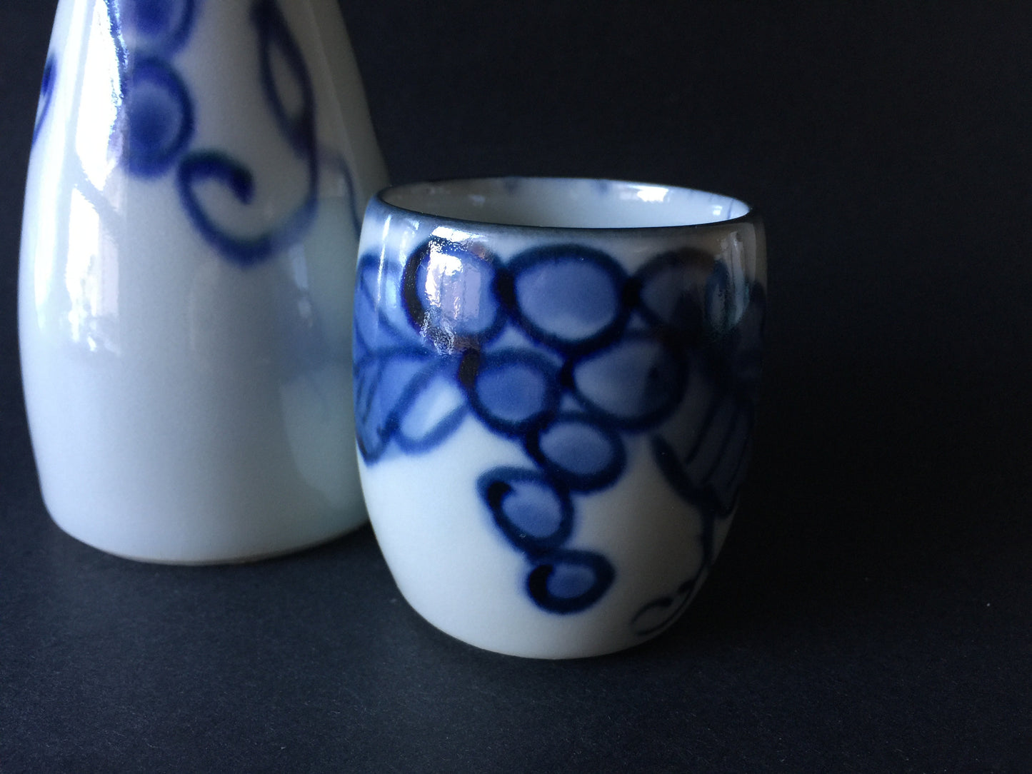 Japan Handpainted Blue & White Sake Set