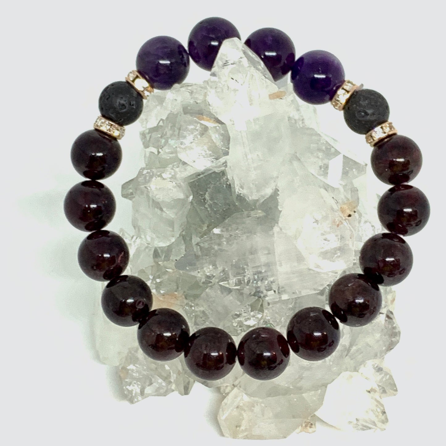 AuraFosa Higher Self Amethyst Garnet Aromatherapy Bracelet