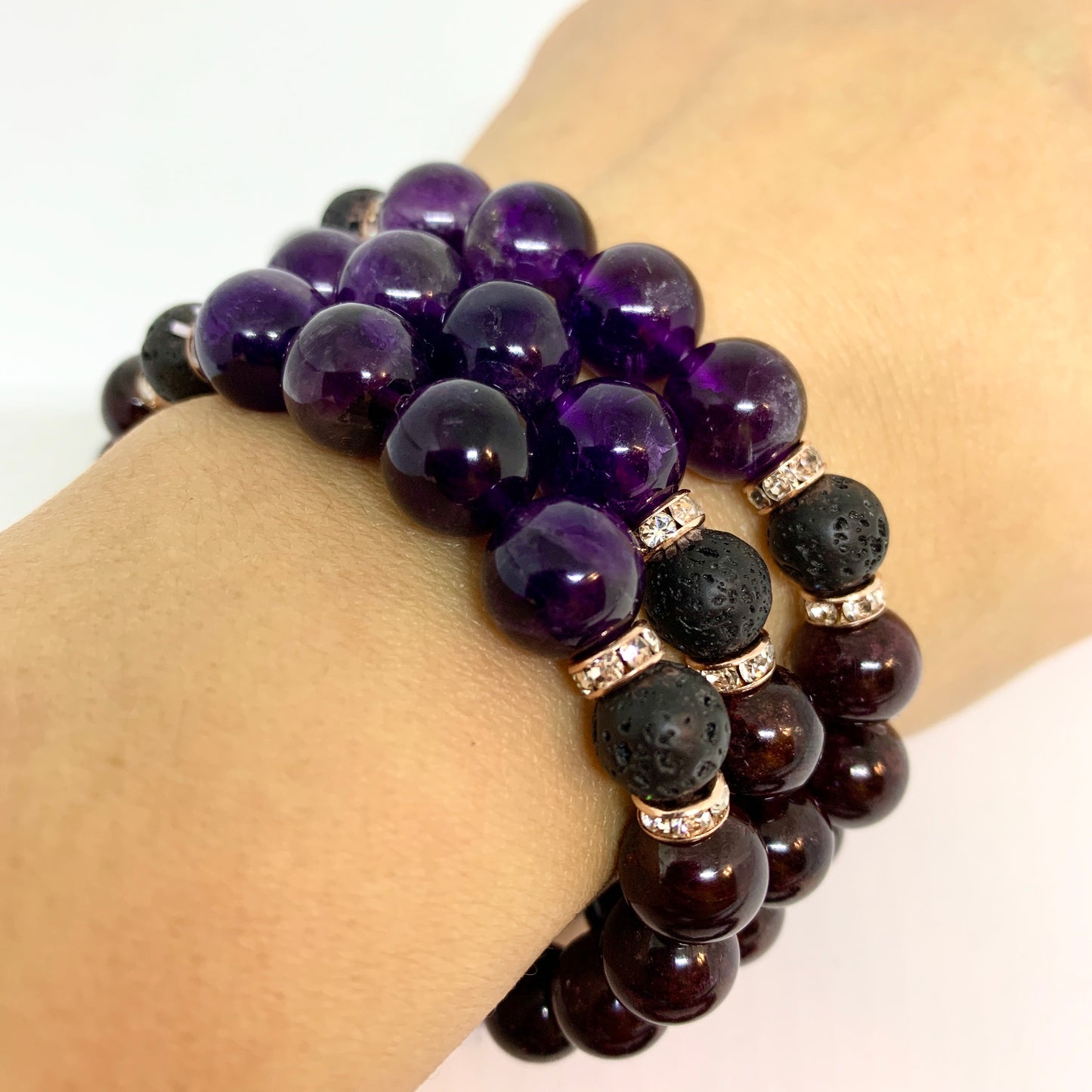 AuraFosa Higher Self Amethyst Garnet Aromatherapy Bracelet