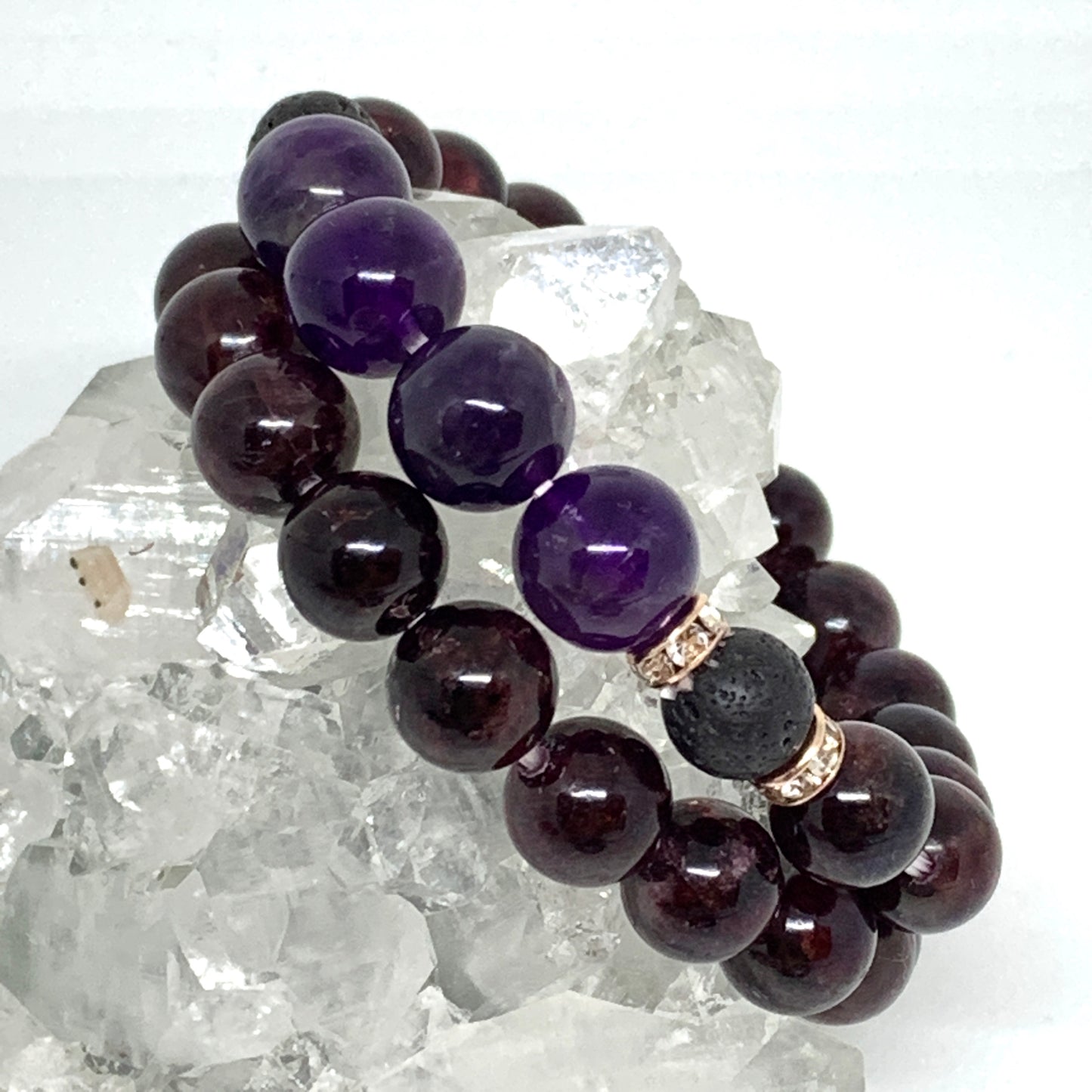 AuraFosa Higher Self Amethyst Garnet Aromatherapy Bracelet