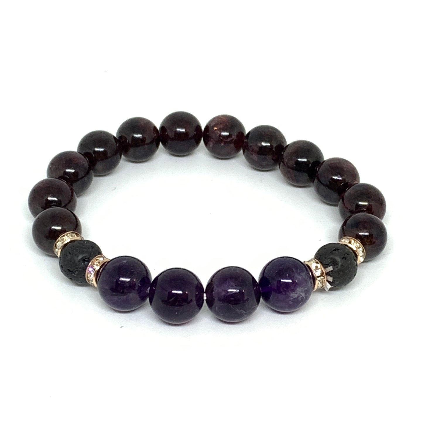 AuraFosa Higher Self Amethyst Garnet Aromatherapy Bracelet