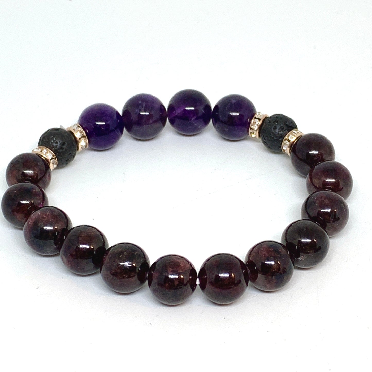 AuraFosa Higher Self Amethyst Garnet Aromatherapy Bracelet