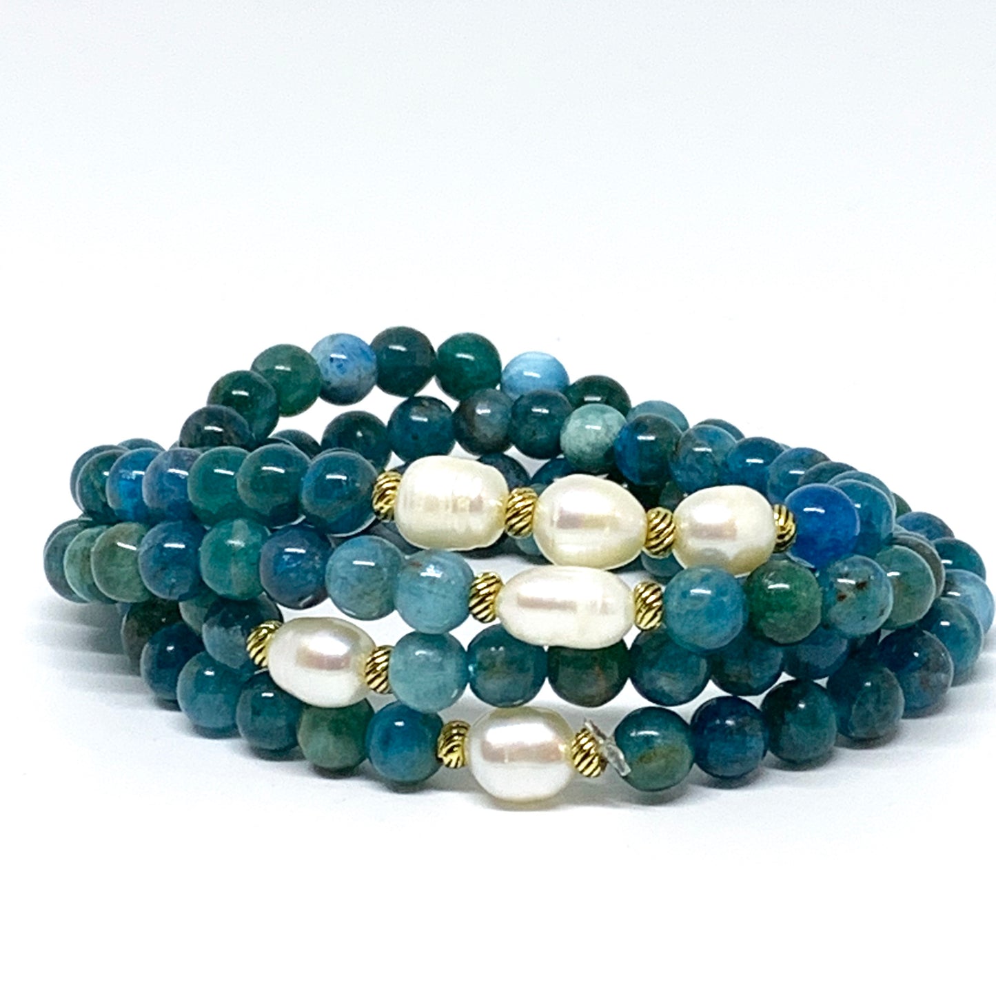 AuraFosa 108 Mala Beads - Apatite Pearl