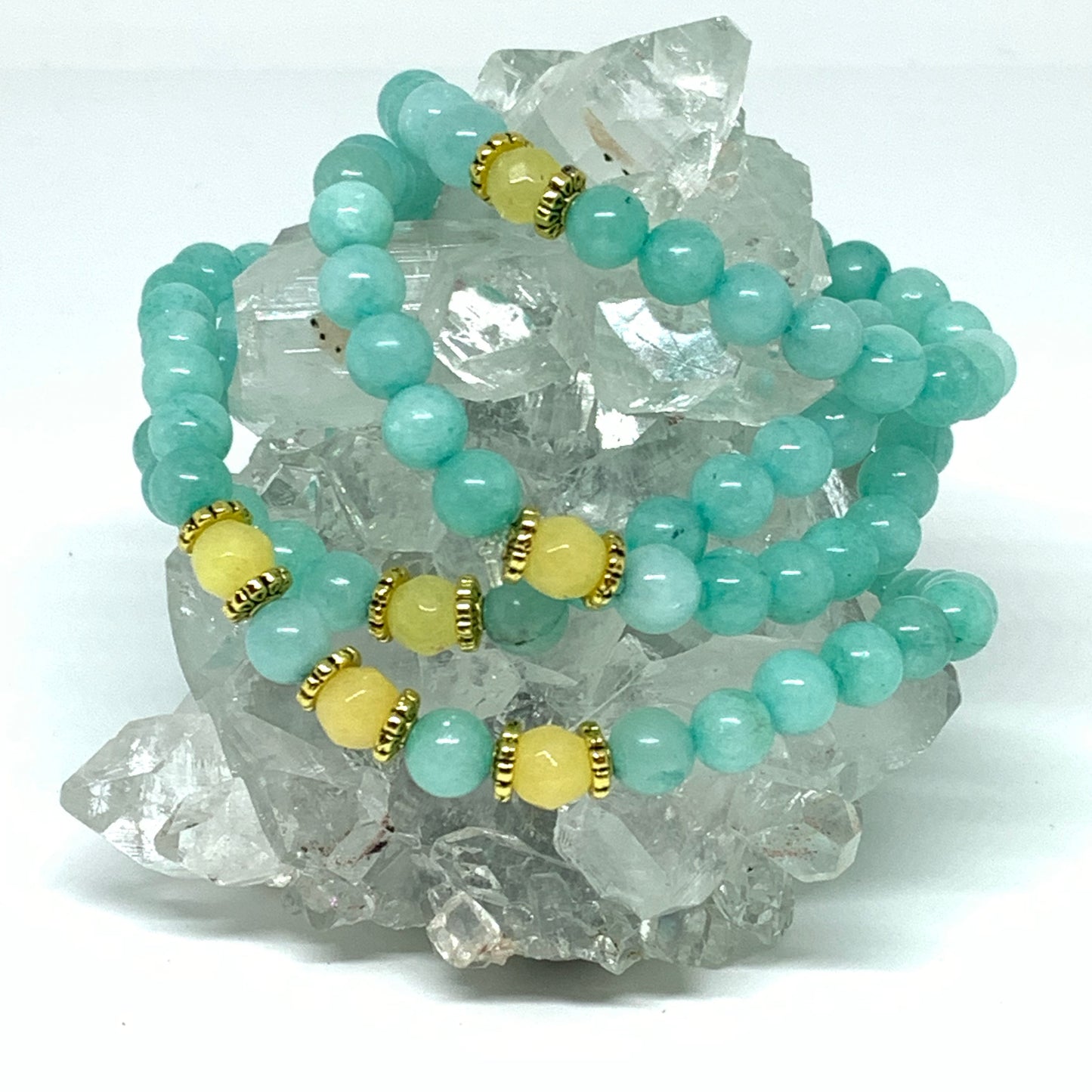 AuraFosa 108 Mala Beads - Aqua