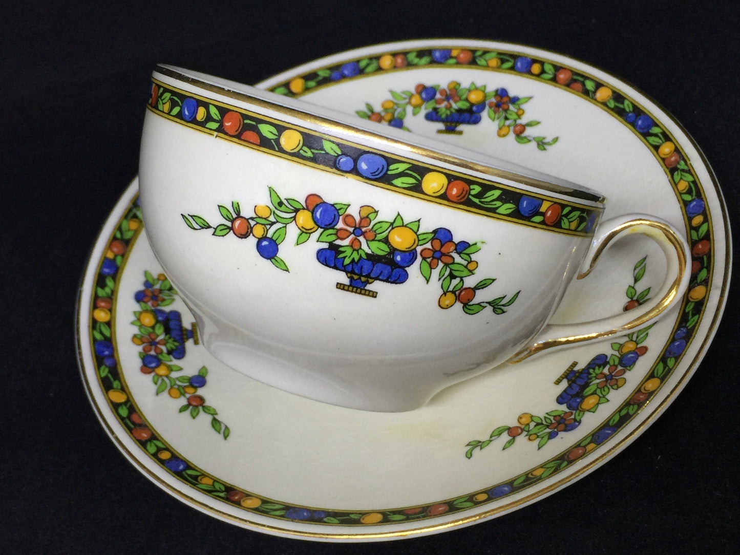 Antique 1030s Johnson Bros Pareek Cups and Saucers 2 Sets