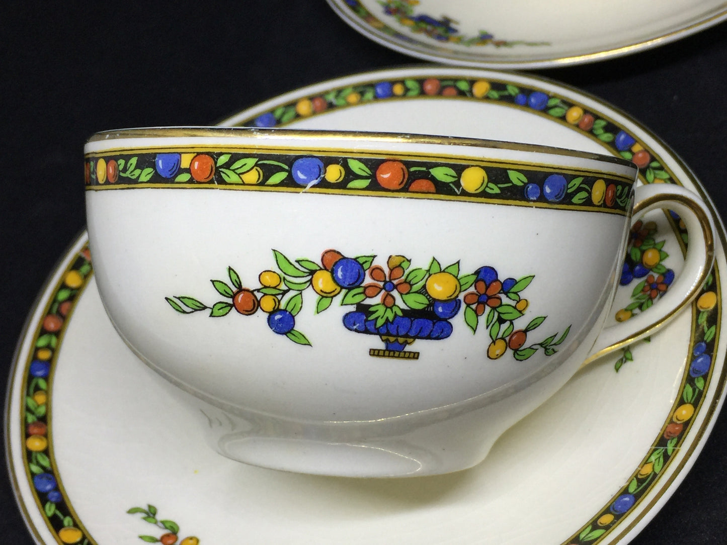 Antique 1030s Johnson Bros Pareek Cups and Saucers 2 Sets