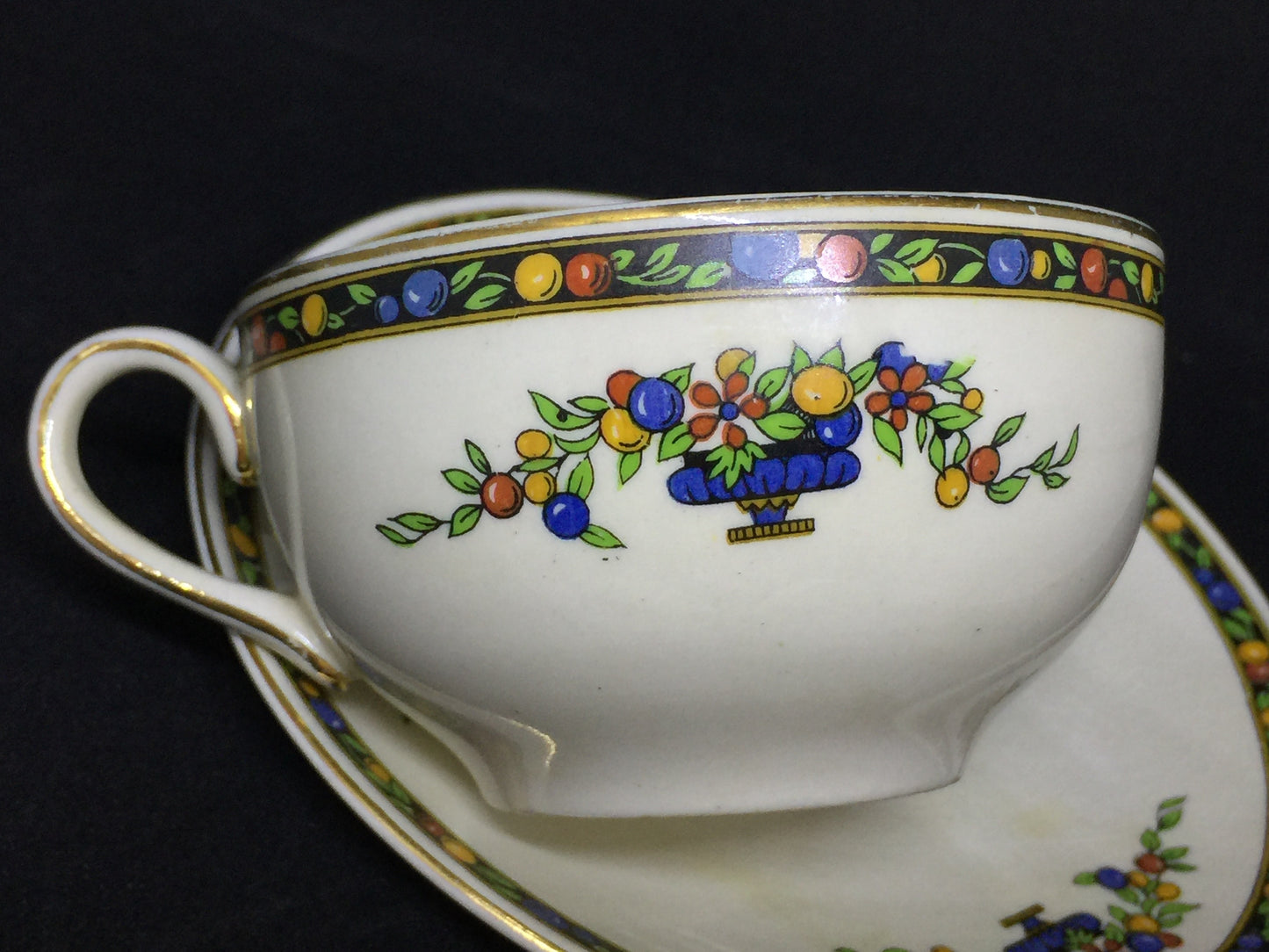 Antique 1030s Johnson Bros Pareek Cups and Saucers 2 Sets
